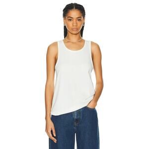 WAO The Relaxed Tank Top 100% Cotton Jersey Quiet Luxury Minimalist Off White S